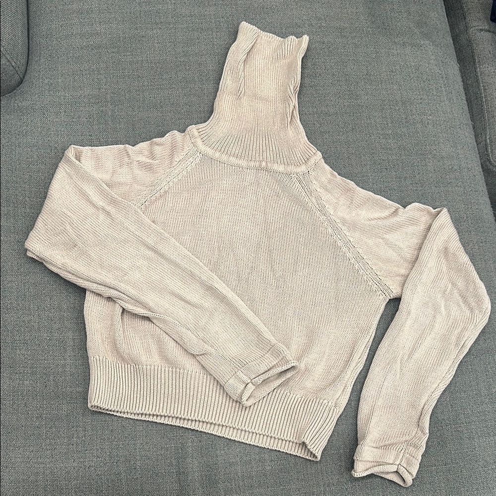 Chic Cream Turtleneck Sweater